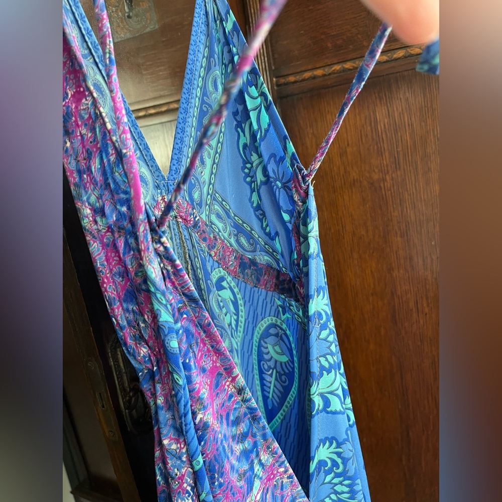 Kathmandu Imports Silk Maxi Halter Dress. EUC. Medium/Large. - Picture 7 of 9